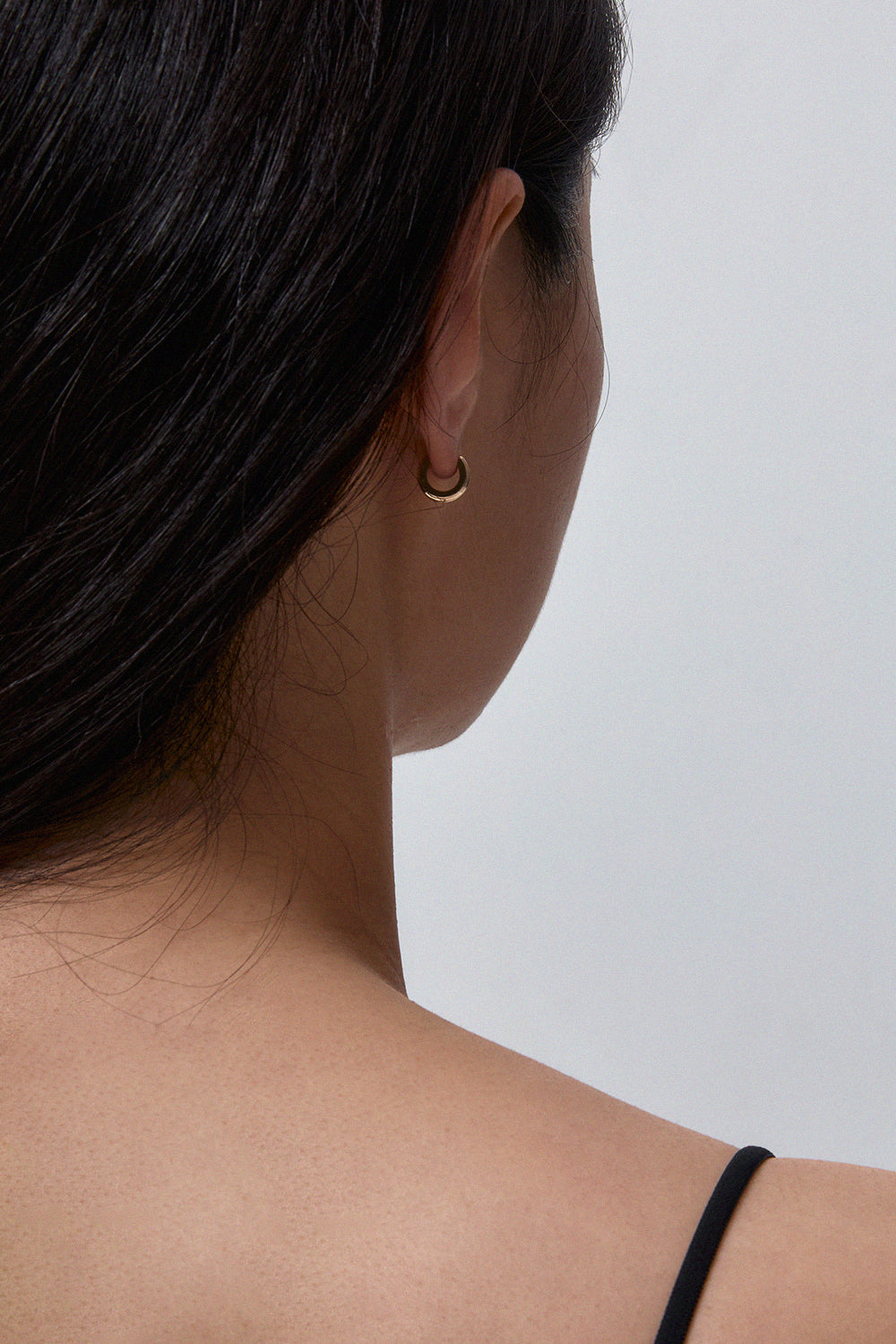 10K GOLD PETITE ROUNDED POTTERY VESSEL ONE-TOUCH EARRINGS