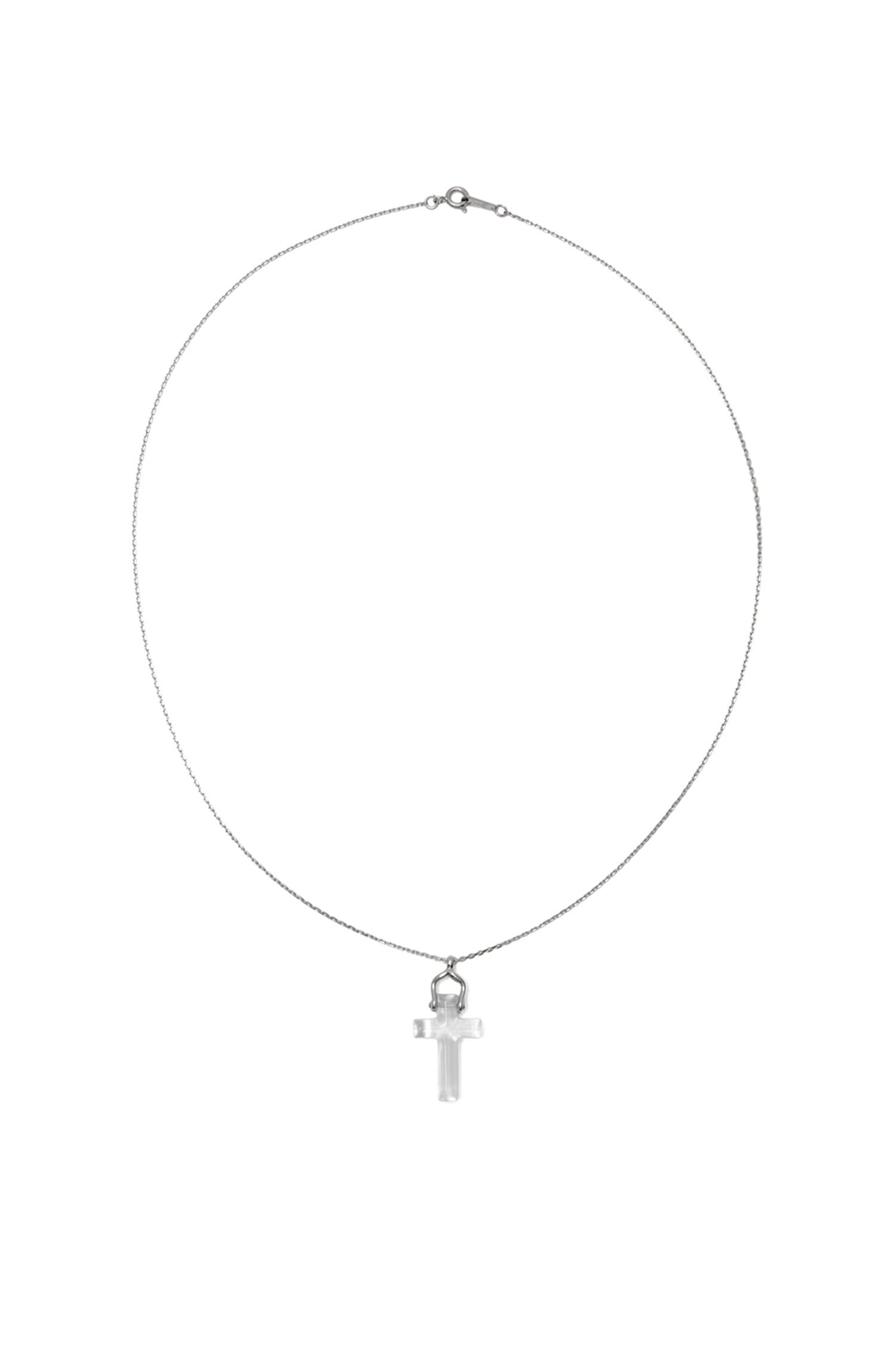 10K WHITE GOLD BLESSED CLEAR QUARTZ PENDANT