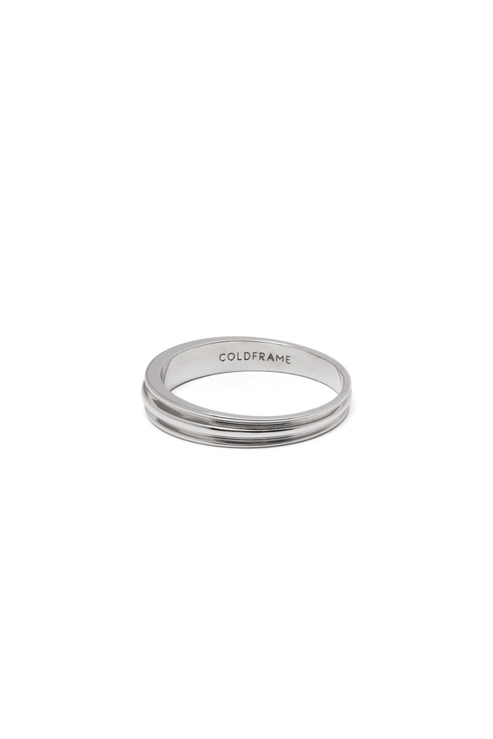 18K WHITE GOLD FLAT POTTERY VESSEL RING