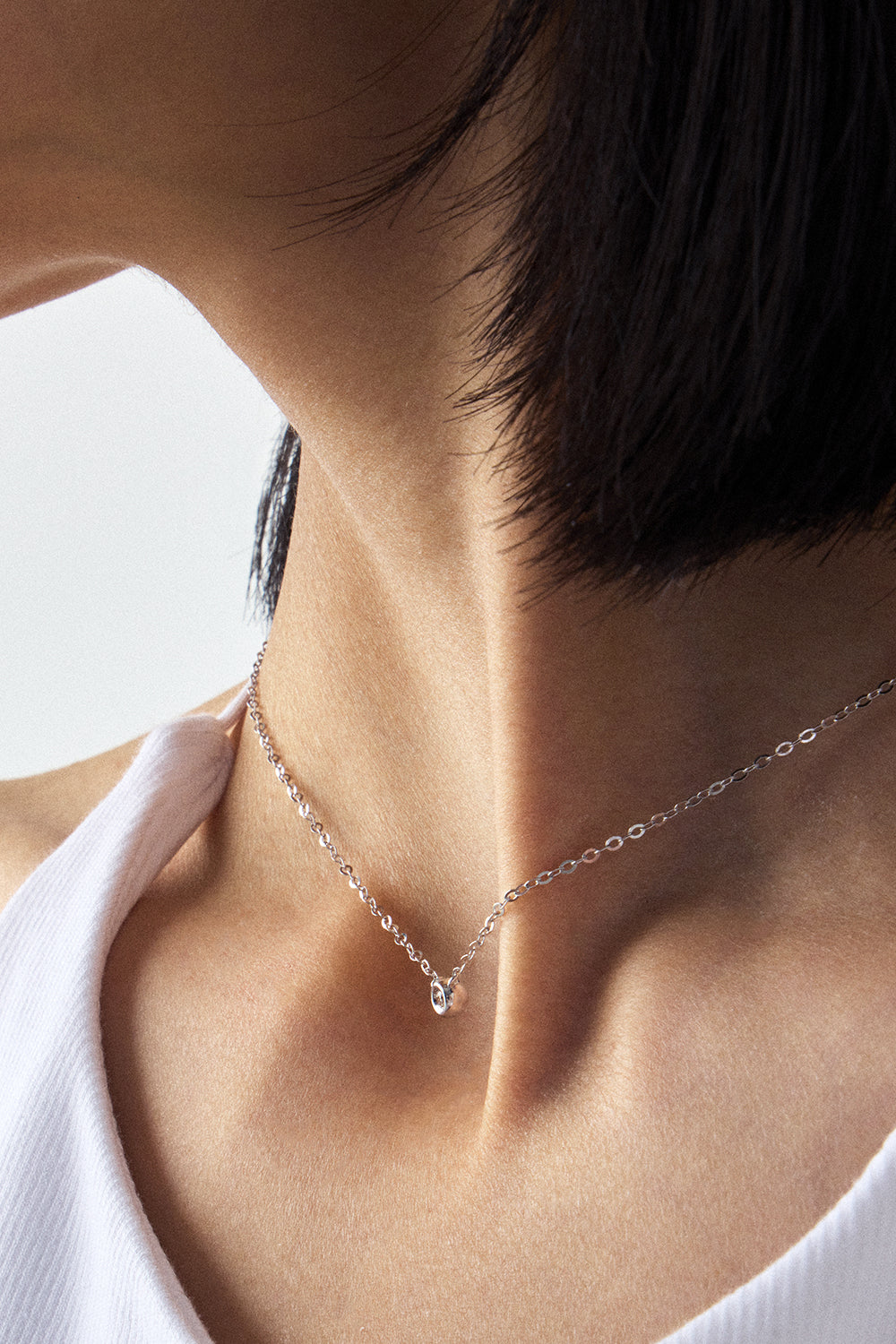 18K WHITE GOLD DIA PERFECTION NECKLACE LARGE