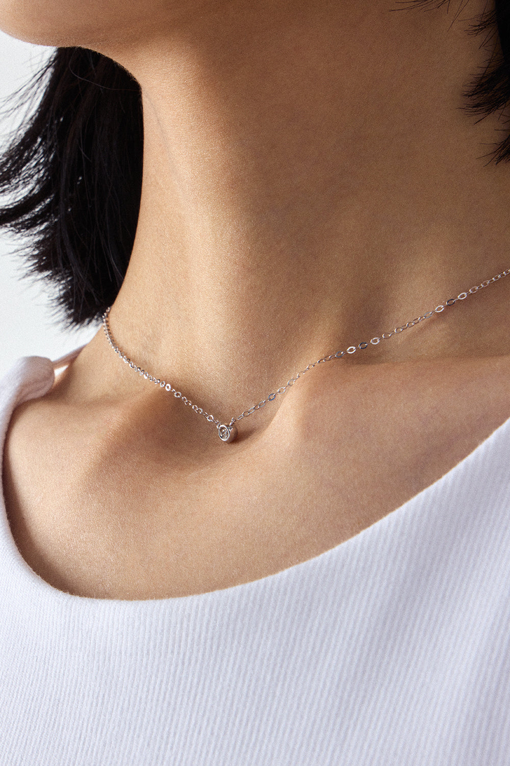 18K WHITE GOLD DIA PERFECTION NECKLACE LARGE