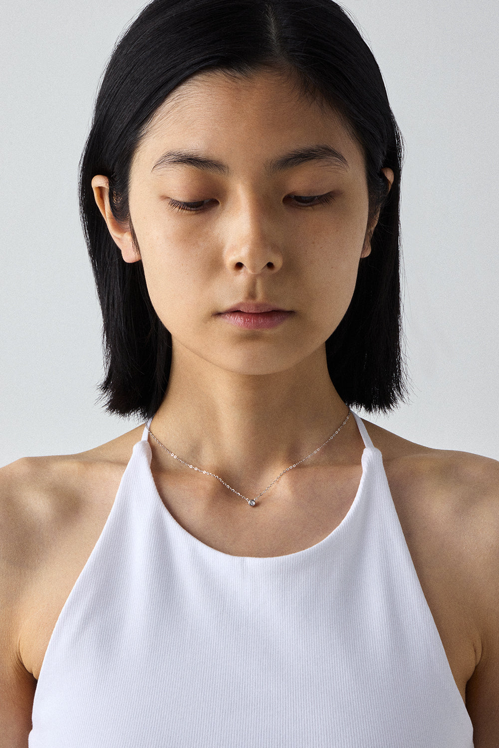 18K WHITE GOLD DIA PERFECTION NECKLACE LARGE