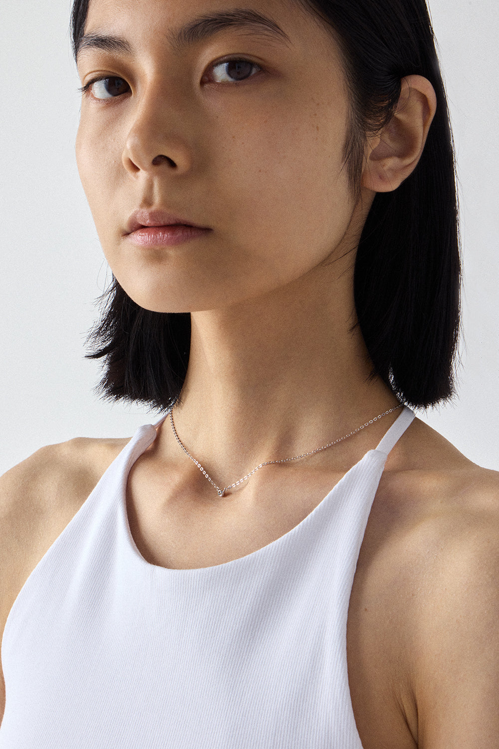 18K WHITE GOLD DIA PERFECTION NECKLACE SMALL