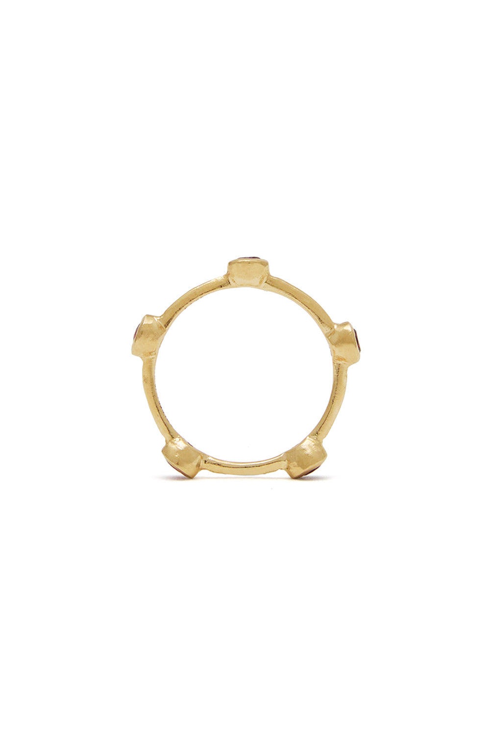 RENAISSANCE CROWN FIVE RED SAPPHIRE RING