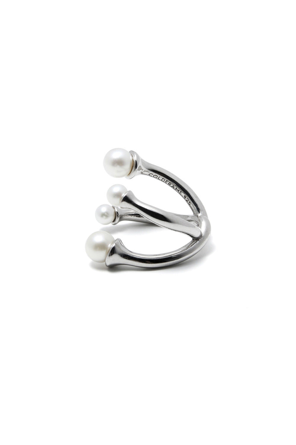 COLD WHITE QUADRUPLE OPEN RING