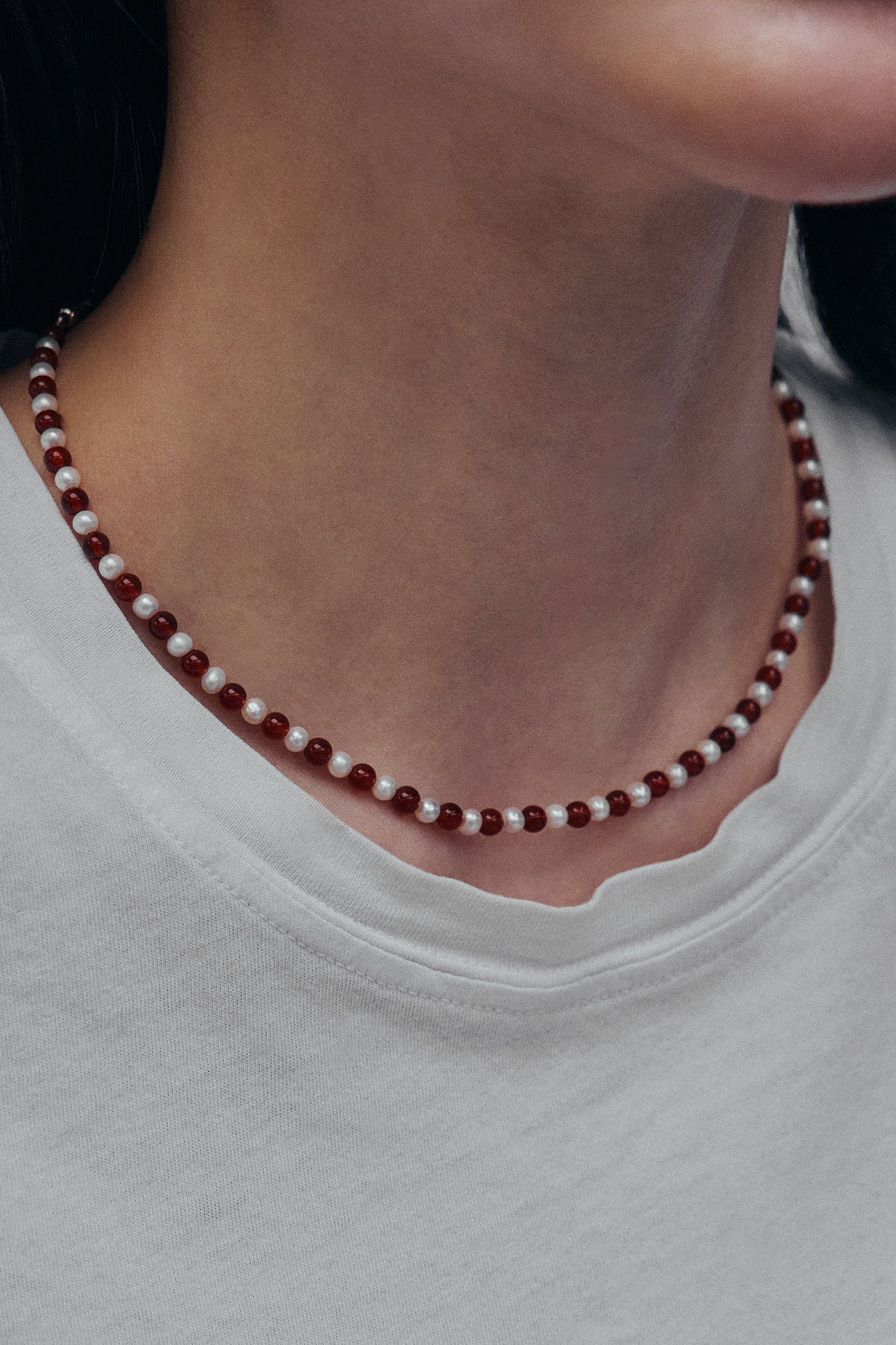EVERYDAY PEARLS WITH RED ONYX