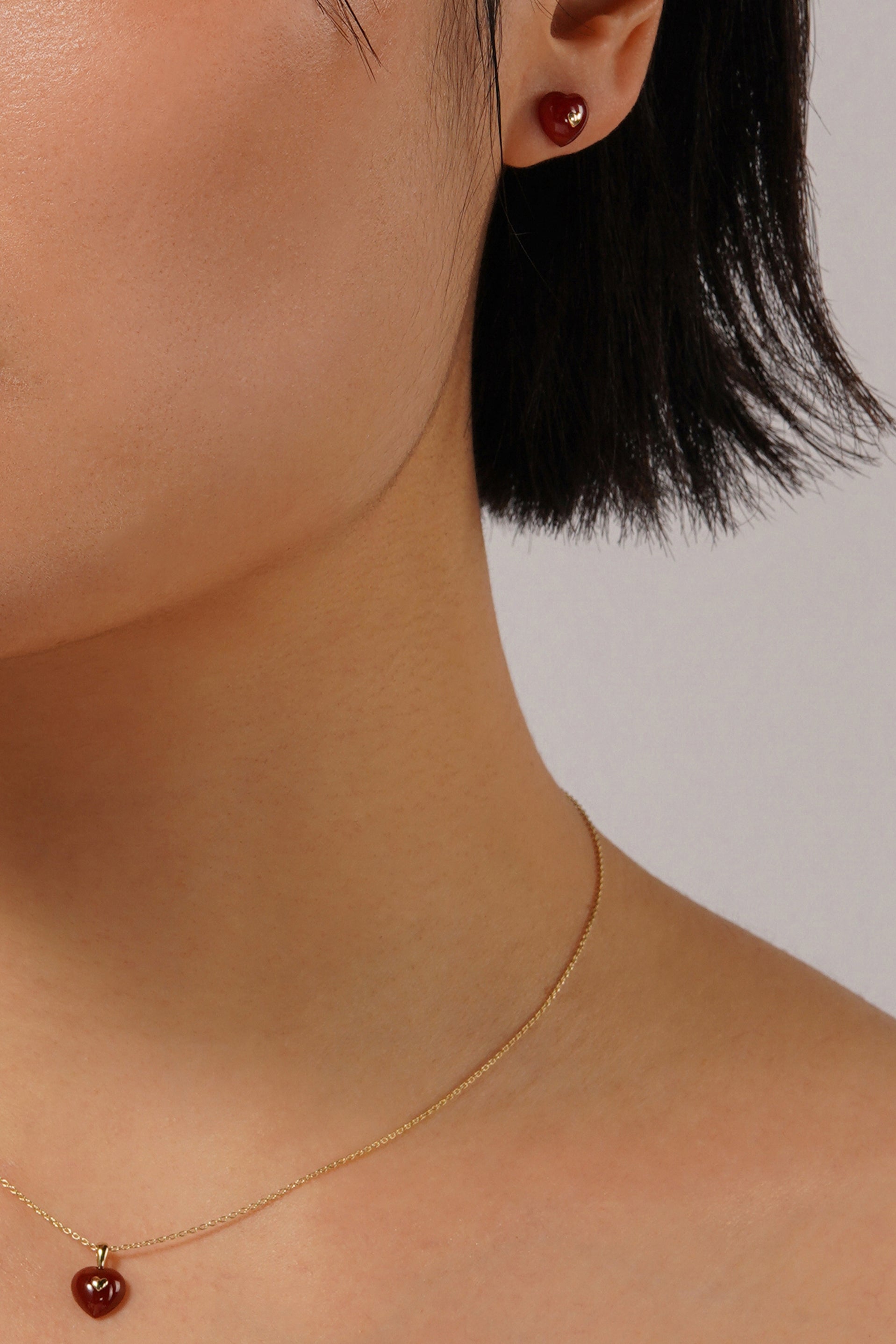 VERY VINTAGE TINY RED HEART EARRINGS