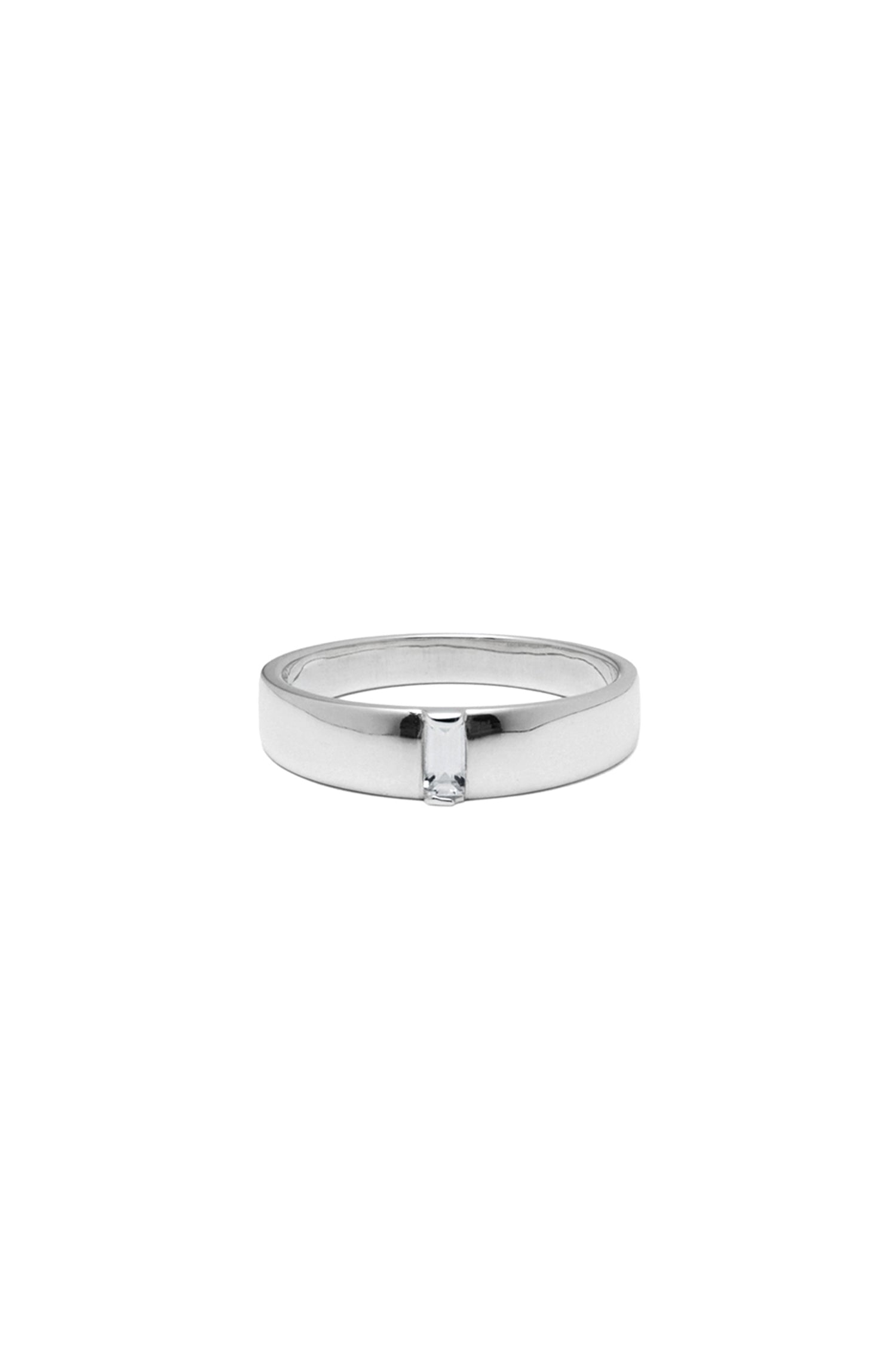 VERTICAL WHITE SAPPHIRE RING