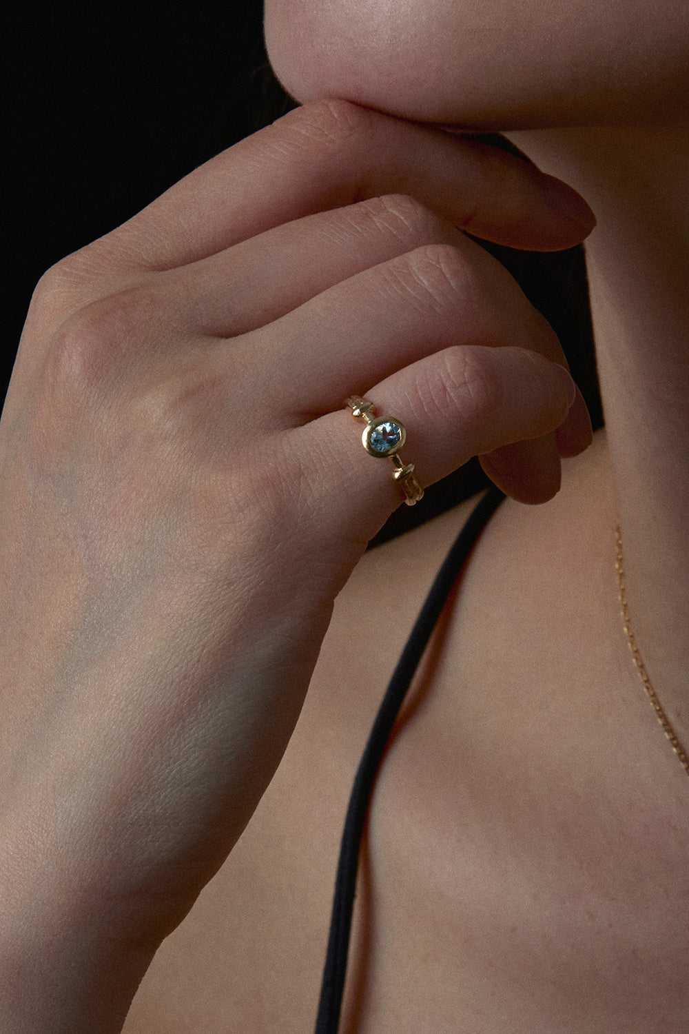 RENAISSANCE COLUMN AQUAMARINE RING