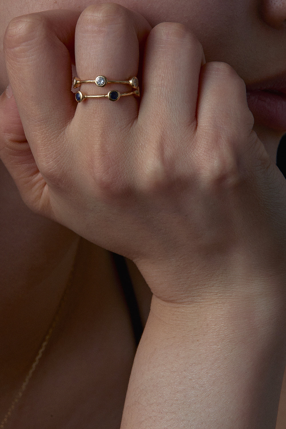 RENAISSANCE CROWN FIVE WHITE SAPPHIRE RING