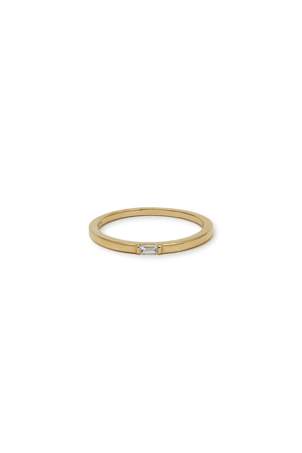 10K SLIM BODY BAGUETTE DIAMOND YELLOW GOLD RING