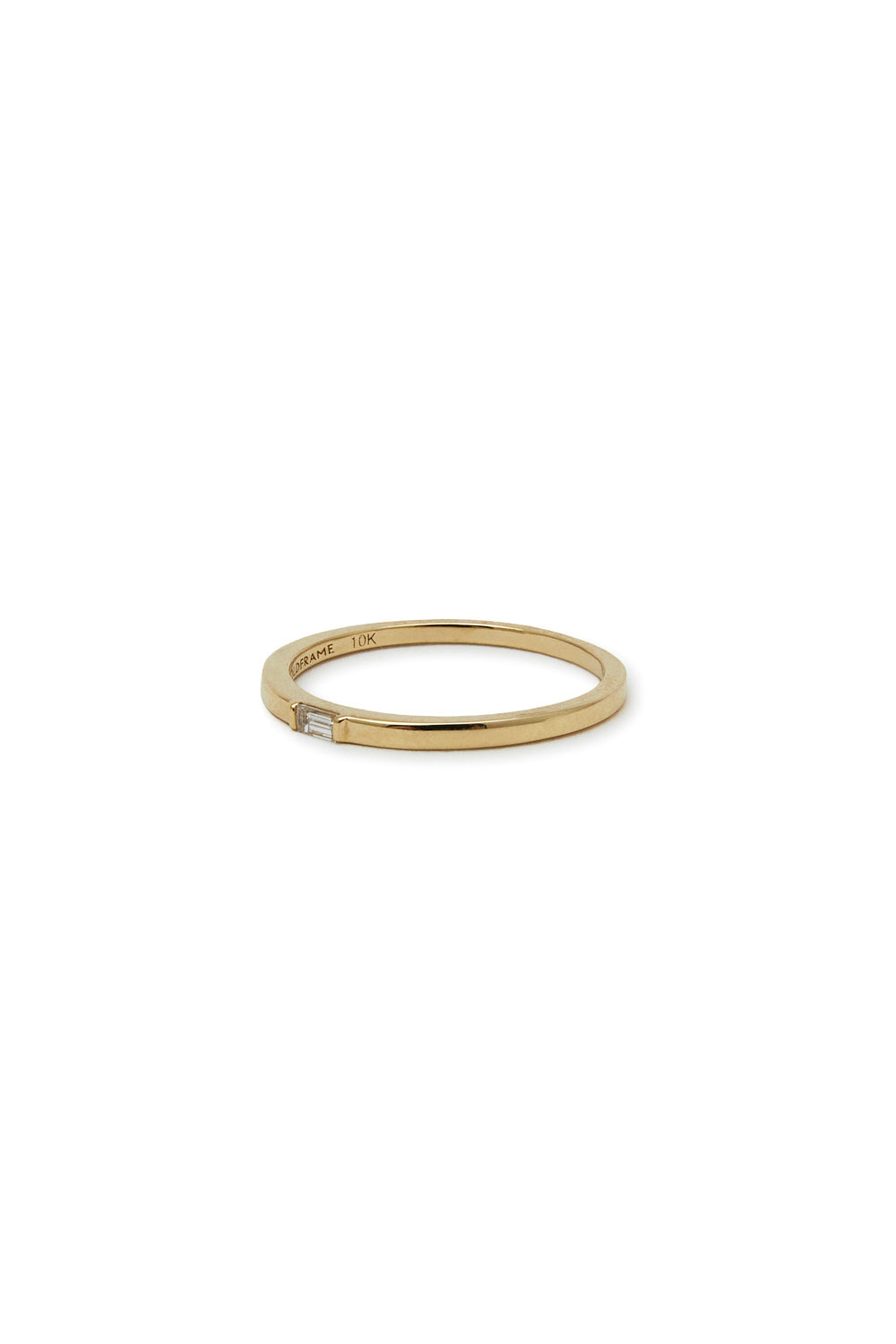 10K SLIM BODY BAGUETTE DIAMOND YELLOW GOLD RING