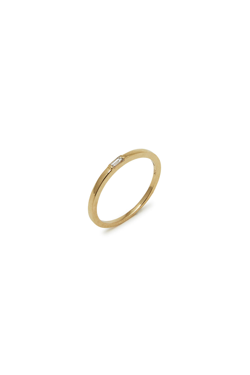 10K SLIM BODY BAGUETTE DIAMOND YELLOW GOLD RING