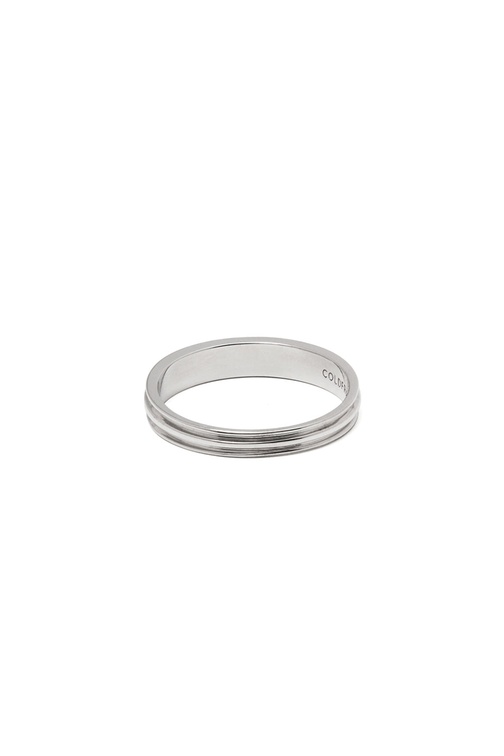18K WHITE GOLD FLAT POTTERY VESSEL RING