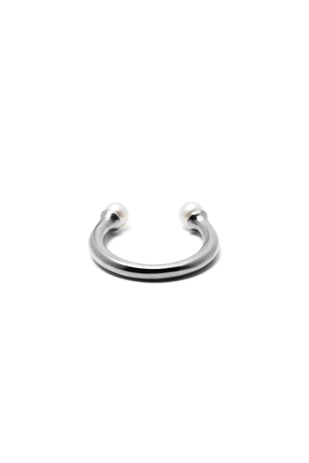 COLD WHITE 4mm ダブルパールオープンリング