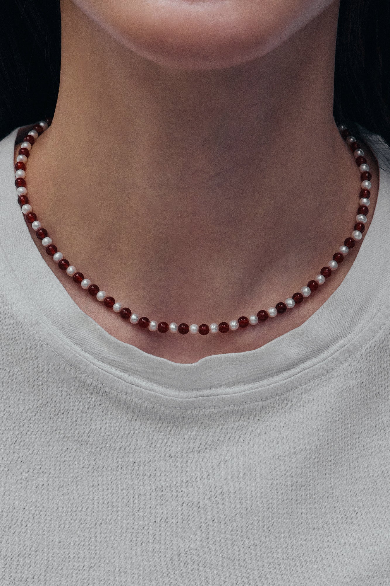 EVERYDAY PEARLS WITH RED ONYX