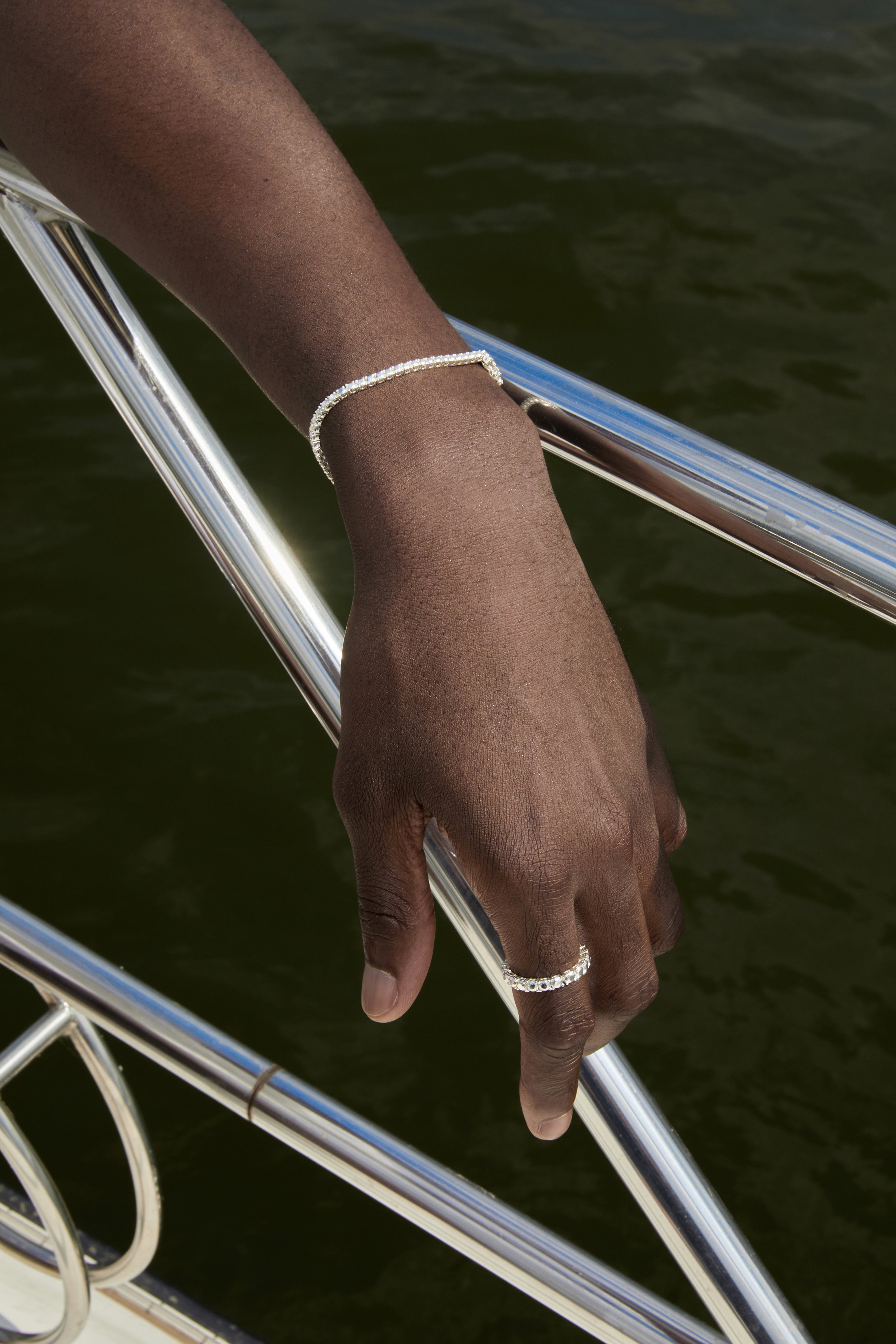 SILVER DIAMOND TENNIS BRACELET M